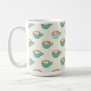 Latte Art in Niedlich Blue Coffee Mugs Kaffeetasse