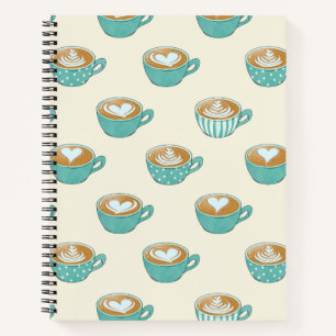 Latte Art in Niedlich Blue Coffee Mugs Notizbuch