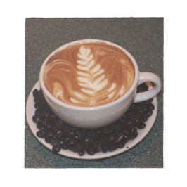Latte Art und Coffee Boans Notizblock