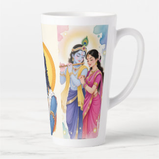 Latte Belle tasse à café accent bleu Radha Krishna