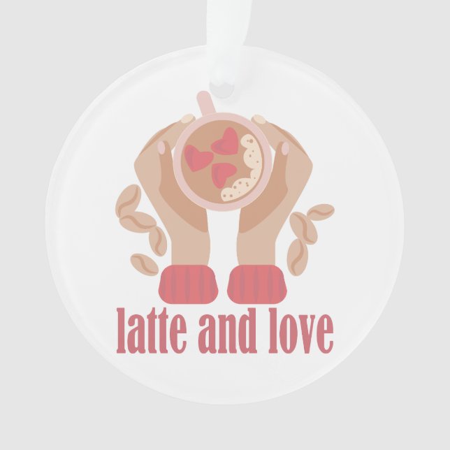 Latte et coupe d'amour, mains et citation de café (devant)