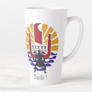 ☕ Latte Fahne Polynesiens "Kaffee! Taofe!" Milchtasse