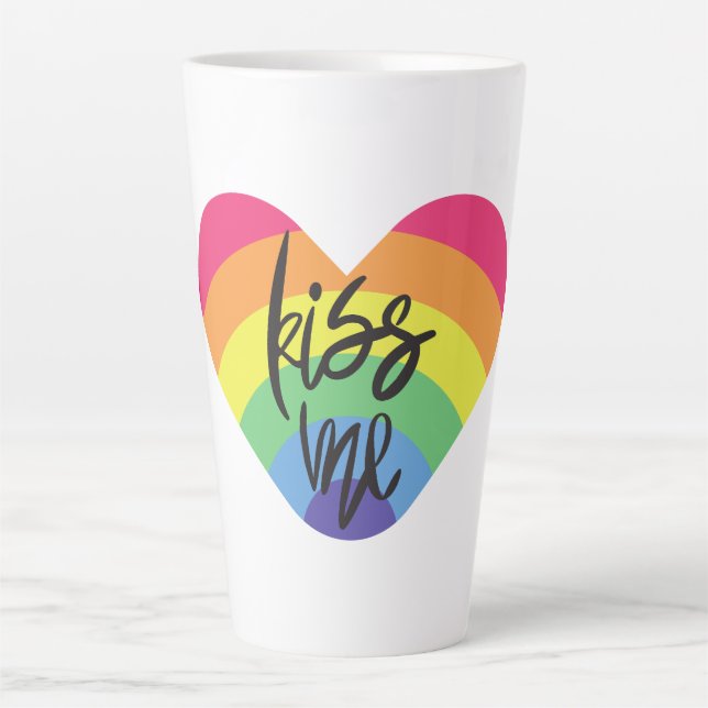 Latte Fierté - embrasse-moi. L'amour est juste. Tasse la (Devant)