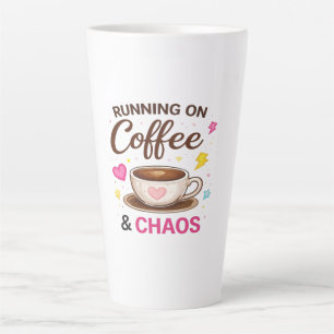 Latte Fonctionne au Café & Chaos — Design de Tasse à Caf