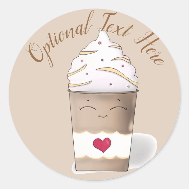 Latte & gepökelte Creme (Kaffee) Runder Aufkleber (Vorderseite)