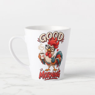 Latte Joli poulet de dessin animé avec tasse