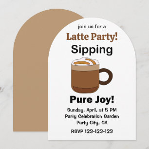 Latte Kaffee Getränk Schlucken Pure Freude Latte P Einladung