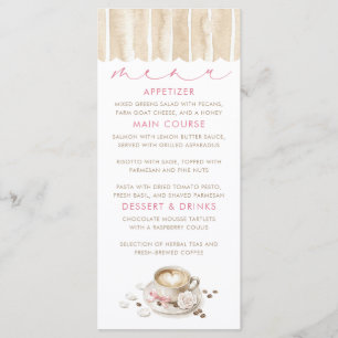 Latte-Kaffee-Themen-Menükarten für Baby-Shower Menükarte