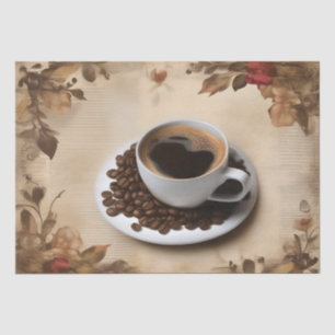 Latte-Kaffeetasse Decoupage / Seidenpapier