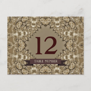 Latte Lace Hochzeits-Event-Tischnummer-Postkarte Postkarte