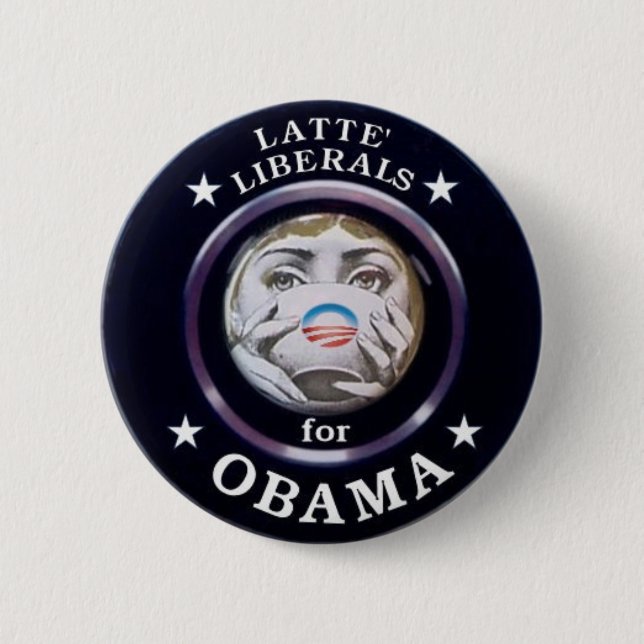 Latte Liberaler für Obama-Button Button (Vorderseite)