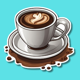 Latte Liebe wasserdicht Aufkleber