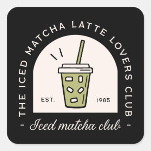 Latte-Liebhaber von Iced Matcha Quadratischer Aufkleber