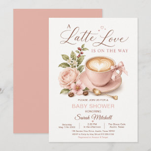 Latte Love Coffee Baby Shower Einladung