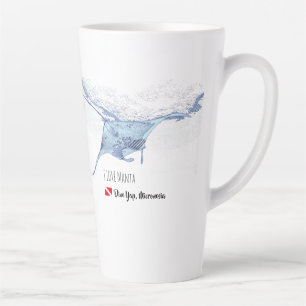 Latte Manta silhouette en verre dépoli taché tasse à caf