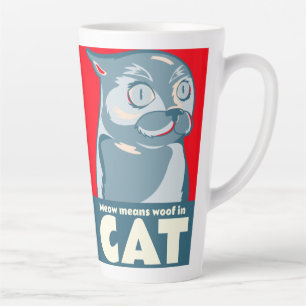 Latte Meow signifie wog en chat citation drôle tasse de 
