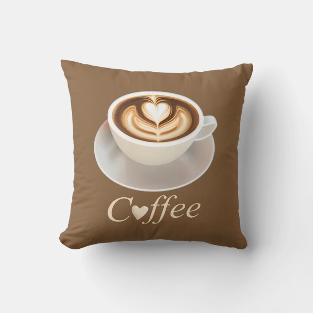 Latte mit einem Herz für Kaffeeliebhaber Kissen (Vorderseite)