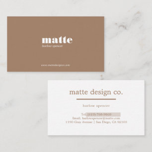 Latte   Modernes Elegantes Minimalistisches Berufl Visitenkarte