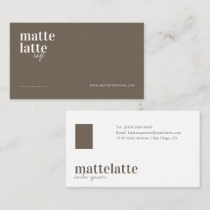 Latte   Modernes Elegantes Minimalistisches Berufl Visitenkarte