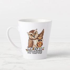 Latte Mug 12oz : Mon papa Mon vieux moi (blanc)