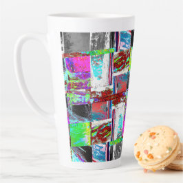 Latte-Mug – Abstrakte Gitterstruktur Milchtasse