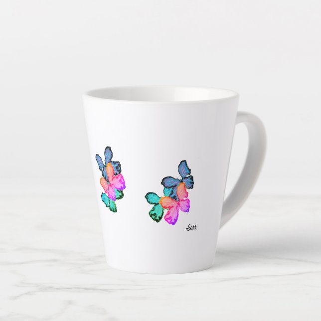Latte Mug : Amour Du Papillon (Angle droit)