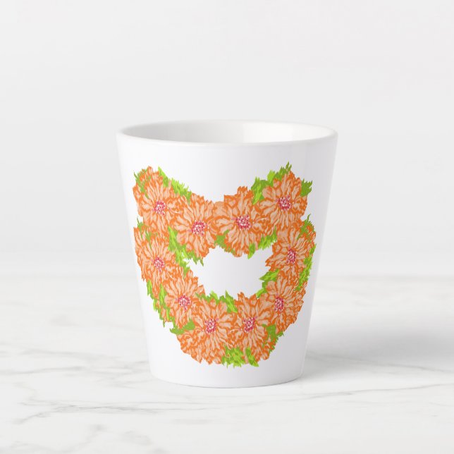 Latte Mug : Coeur des marguerites (Devant)