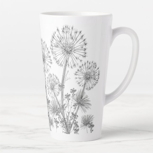 Latte Mug Dandelions Floral (Droite)
