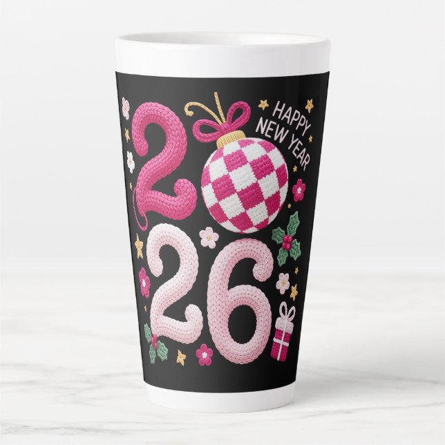 Latte Mug-Happy New Year 2026 Milchtasse (Vorderseite)