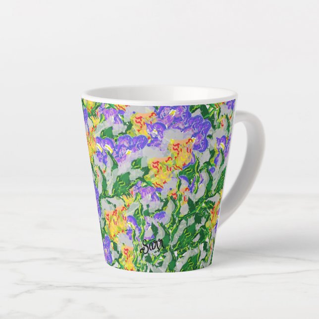 Latte Mug : Jardin De Fleurs (Angle droit)