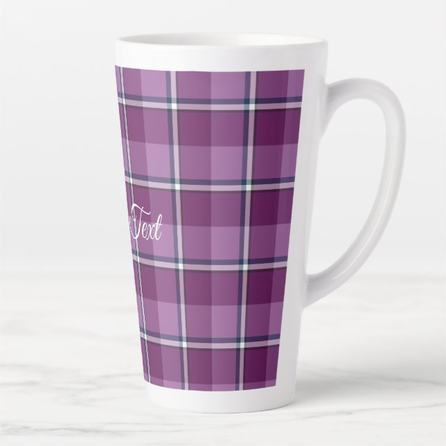 Latte Mug Purple and Trendy Pink Plaid (Droite)