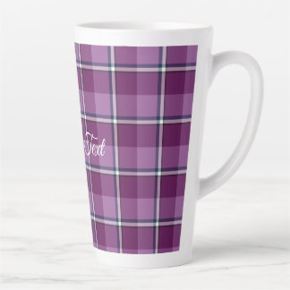 Latte Mug Purple and Trendy Pink Plaid Milchtasse