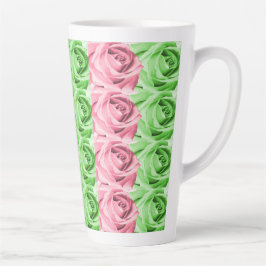 Latte Mug Rose rose et verte