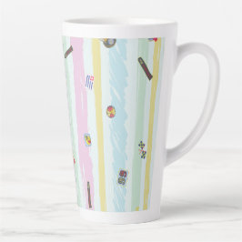 Latte Mug – Sports & Stripes Pastel Racing Design Milchtasse
