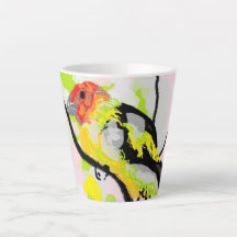 Latte Mug : Tanagers Bird Of Oregon