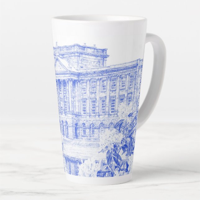 Latte Mug - 'The Grounds at Pemberley' (Bleu) (Angle droit)