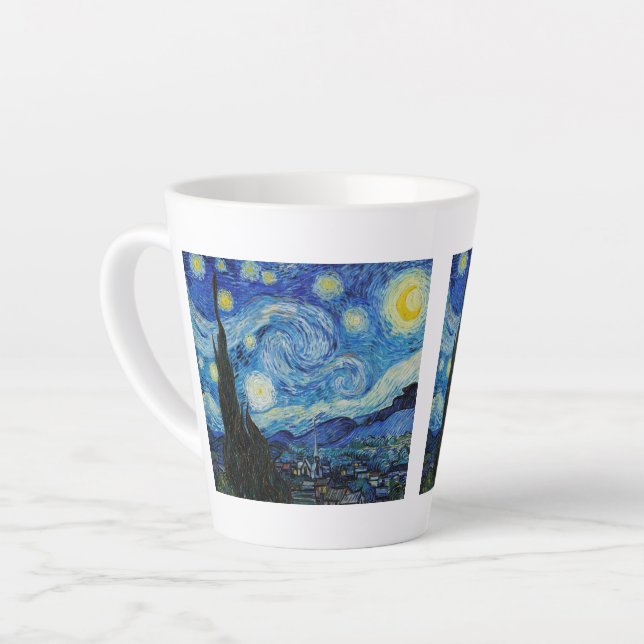 LATTE MUG : VINCENT VAN GOGH : NUIT STARRY (Angle gauche)