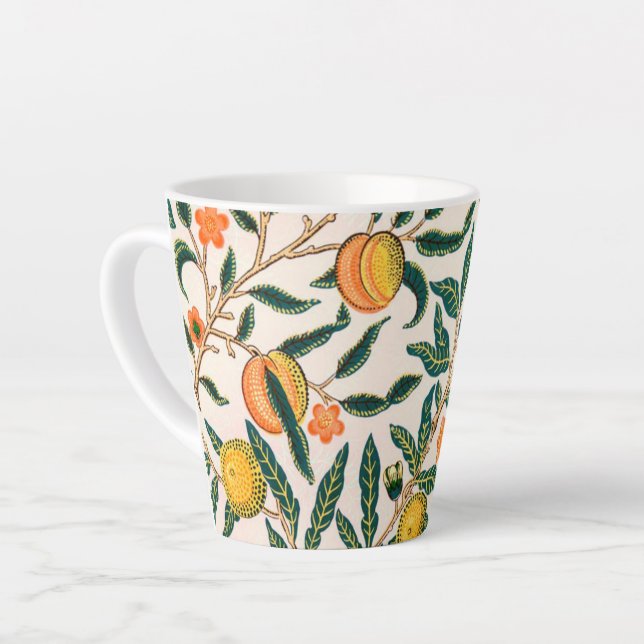 LATTE MUG : WILLIAM MORRIS : POMEGRANATE (Angle gauche)