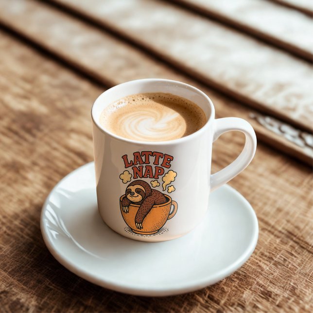 Latte-Nickerchen-Kaffee Zweifarbige Tasse (Von Creator hochgeladen)