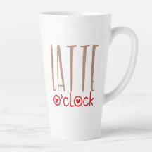 Latte O Clock Fun Zitat Quirky Typografie