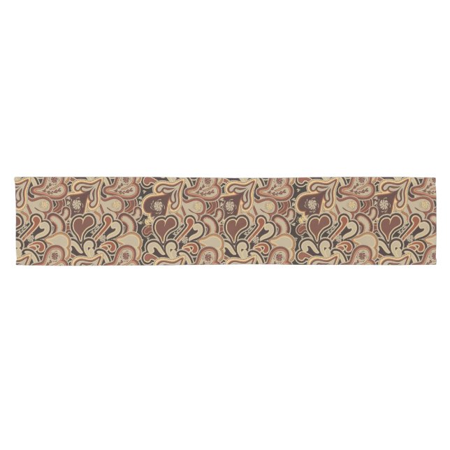 Latte Paisley Print Table Runner Kurzer Tischläufer (Horizontal)