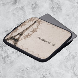 Latte Paris Grunge Laptop Sleeve