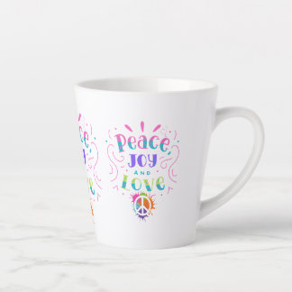 Latte Peace love joy tasse café tasse zen hippie