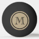 Latte Solid Color Black Custom Monogram Tischtennisball (Rückseite)