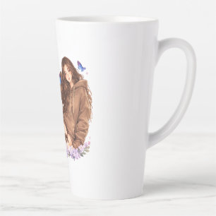 Latte Tasse à café Fille Papillon Épanouis-Toi à Ta Mani