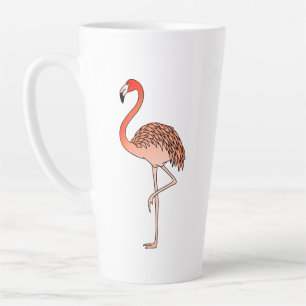 Latte Tasse à café Flamant Rose Oiseau Ligne Art-57567