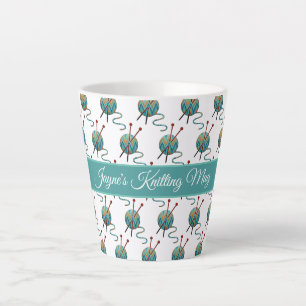 Latte Tasse avec nom personnalisé pour tricoteuse