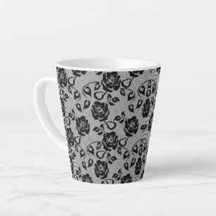 Latte-Tasse Black Lace mit Rosen Milchtasse
