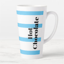 Latte Tasse - Blue Hoops - Hot Chocolate