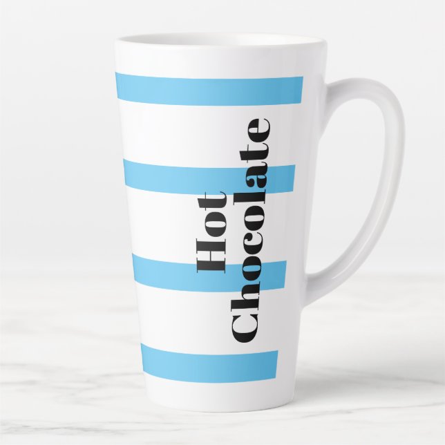 Latte Tasse - Blue Hoops - Hot Chocolate (Rechts)
